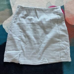 Brandy Melville Light Blue Plaid Skirt
